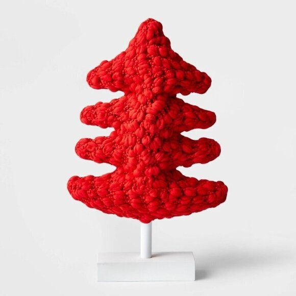 Target Wondershop 13.25" Thick Knit Tabletop Tree Red - Christmas 2023 - Picture 1 of 7